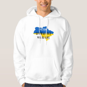 Ukraine Farben Sieg Overlay Weißer Hoodie