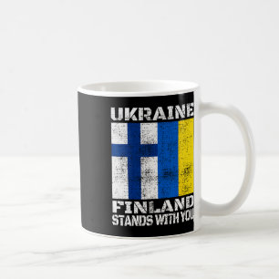 Ukraine Finnland steht mit dir Finnische Unterstüt Kaffeetasse
