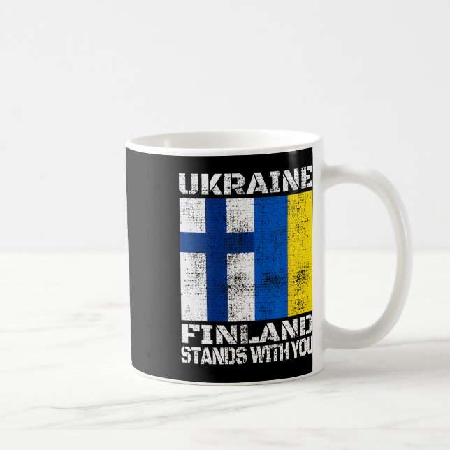 Ukraine Finnland steht mit dir Finnische Unterstüt Kaffeetasse (Rechts)