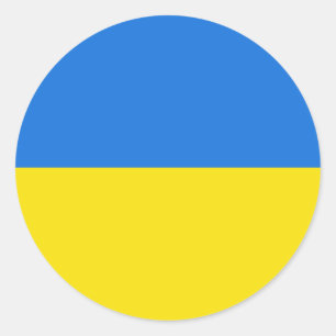 Ukraine Fischauge-Flaggenaufkleber Runder Aufkleber