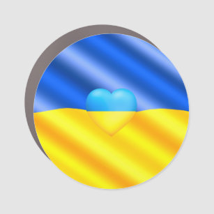 Ukraine Flag Auto Magnet Herz - Freiheit - Frieden