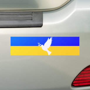 Ukraine Flag Autoaufkleber Friedenstaube - Freihei