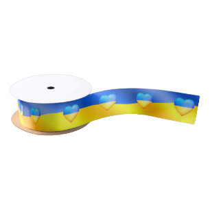 Ukraine Flag Band Herz - Freiheit Satinband