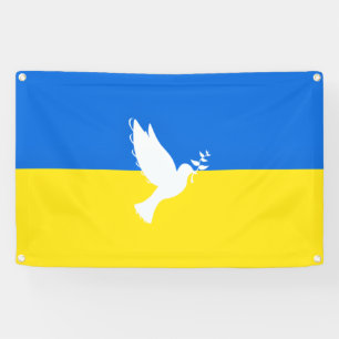 Ukraine Flag Banner Frieden Taube Freiheit