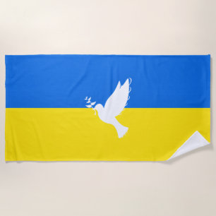Ukraine Flag Beach Towel Dove of Peace - Freiheit Strandtuch