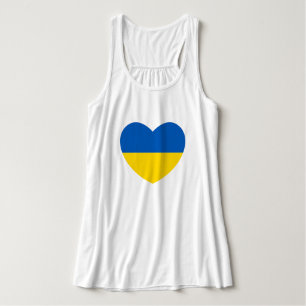 Ukraine Flag Blau und Gelb Herz Tank Top