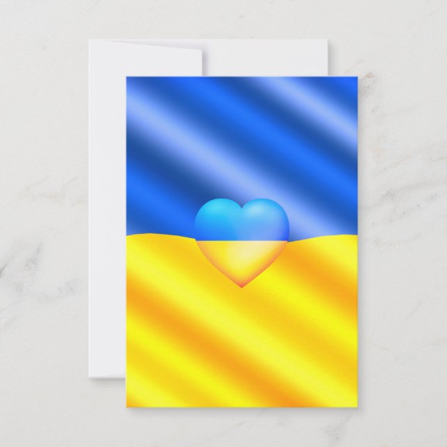 Ukraine Flag Card Herz - Freiheit - Frieden Dankeskarte (Vorderseite)