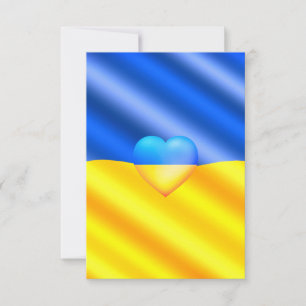 Ukraine Flag Card Herz - Freiheit - Frieden Dankeskarte