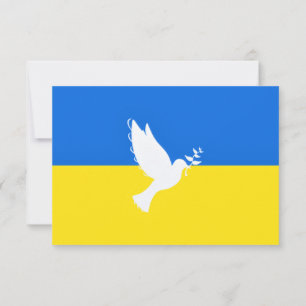 Ukraine Flag Card Peace Dove - Freedom - Peace Dankeskarte