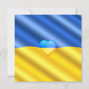 Ukraine Flag Cards Herz - Unterstützung der Freihe Dankeskarte