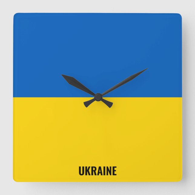 Ukraine Flag Dazzzing Patriotic Quadratische Wanduhr (Vorderseite)