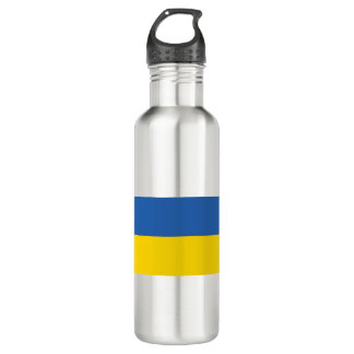 UKRAINE-FLAG EDELSTAHLFLASCHE