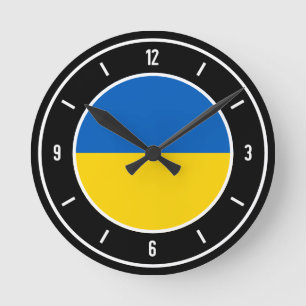 Ukraine Flag Elegant Runde Wanduhr