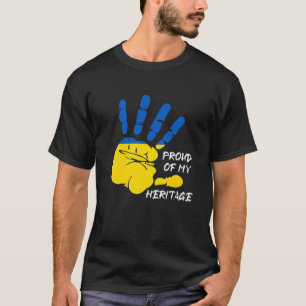 Ukraine Flag Finger Handprint Ukraine T-Shirt