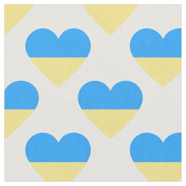Ukraine Flag Herzmuster Stoff (Nahaufnahme)