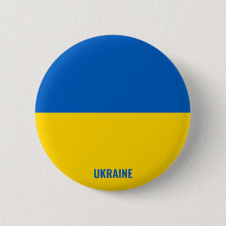 Ukraine Flag-Inschrift blau gelb Button