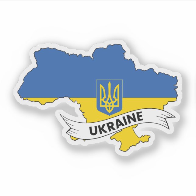 Ukraine-Flag-Karte Aufkleber (Vorderseite)