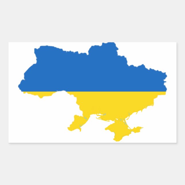 Ukraine-Flag-Karte Rechteckiger Aufkleber (Vorderseite)