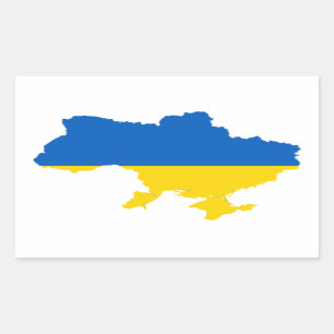 Ukraine-Flag-Karte Rechteckiger Aufkleber