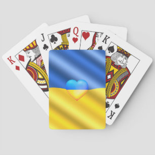 Ukraine Flag Karten spielen Herz - Freiheit Spielkarten