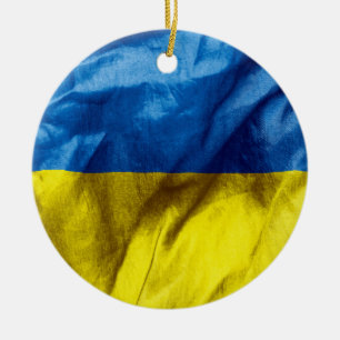 Ukraine Flag Keramik Runde Weihnachtsfeier Keramik Ornament