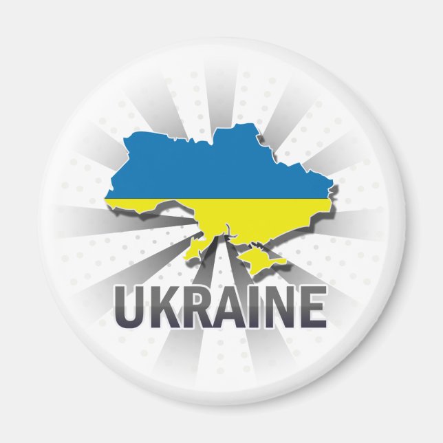 Ukraine Flag Map 2.0 Magnet (Vorne)