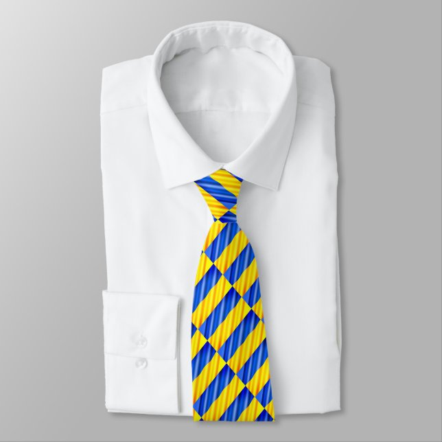 Ukraine Flag Neck Tie - Freiheit Krawatte (Gebunden)