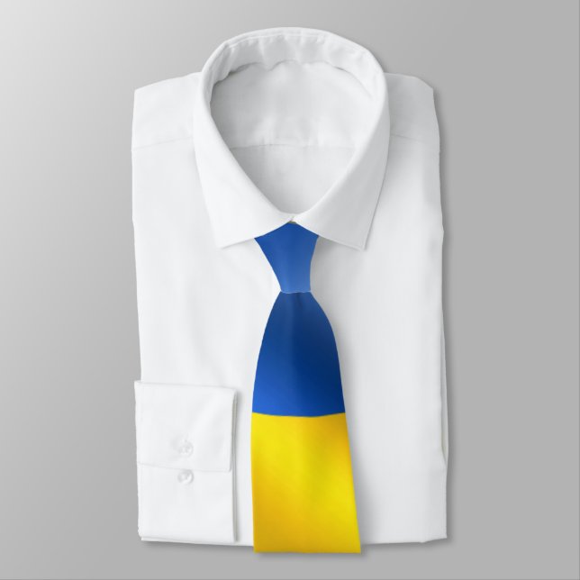 Ukraine Flag Neck Tie - Freiheit Krawatte (Gebunden)