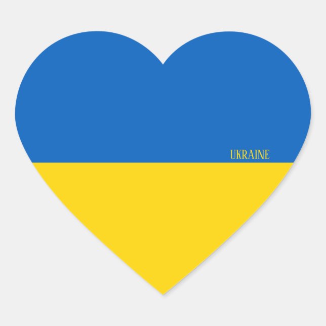 Ukraine Flag Patriotic Herz-Aufkleber (Vorderseite)
