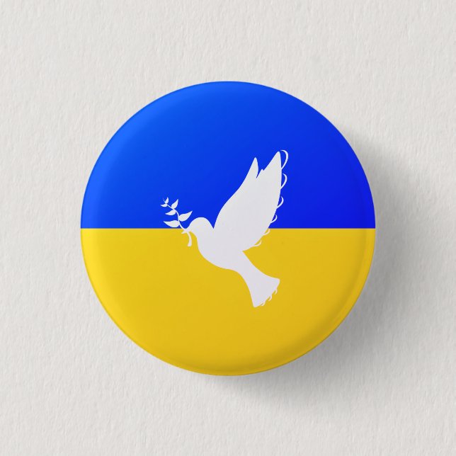 Ukraine Flag Peace Dove Button Freedom - Peace (Vorderseite)