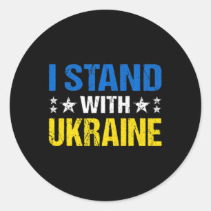Ukraine Flag Retro Vintag ukrainische Männer Fraue Runder Aufkleber