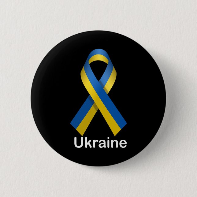 Ukraine Flag Shirt With Ukrainian National Colors  Button (Vorderseite)