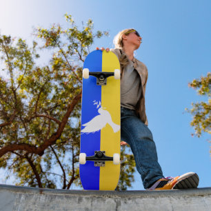 Ukraine Flag Skateboard Taube des Friedens - Freih