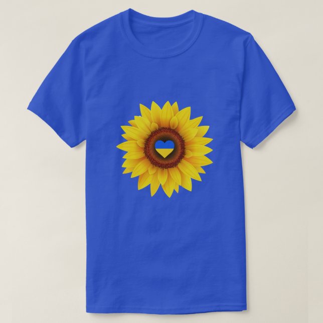 Ukraine Flag Sonnenblumen Blau & Gelb T-Shirt (Design vorne)