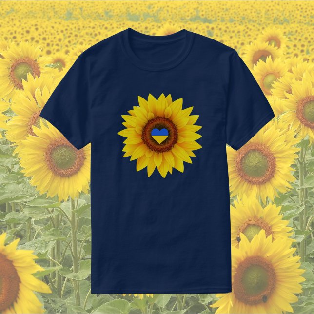 Ukraine Flag Sonnenblumen Blau & Gelb T-Shirt (Von Creator hochgeladen)