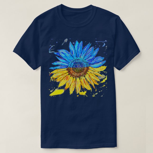 Ukraine Flag Sonnenblumen JahrgangUkrainische Unte T-Shirt (Design vorne)