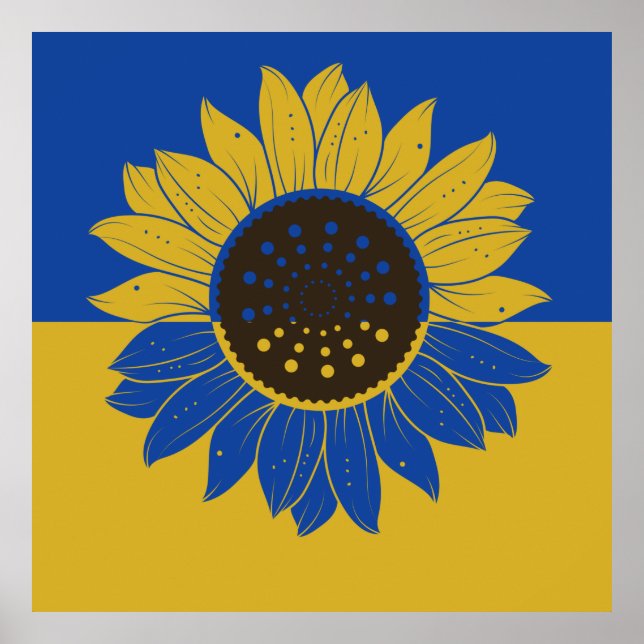 Ukraine Flag Sonnenblumen, Ukraine Länderflagge Poster (Vorne)