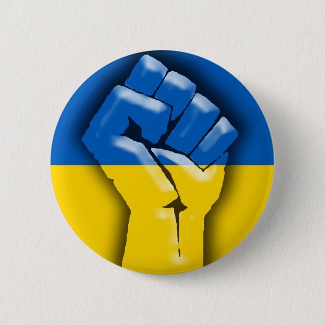 UKRAINE FLAG und FIST for Solidarity Button (Vorderseite)