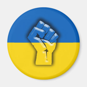 UKRAINE FLAG und FIST for Solidarity Magnet