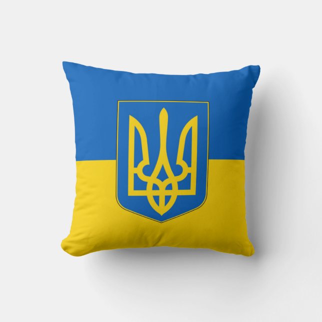 Ukraine-Flagge auf amerikanischem MoJo-Pillow Kissen (Vorderseite)