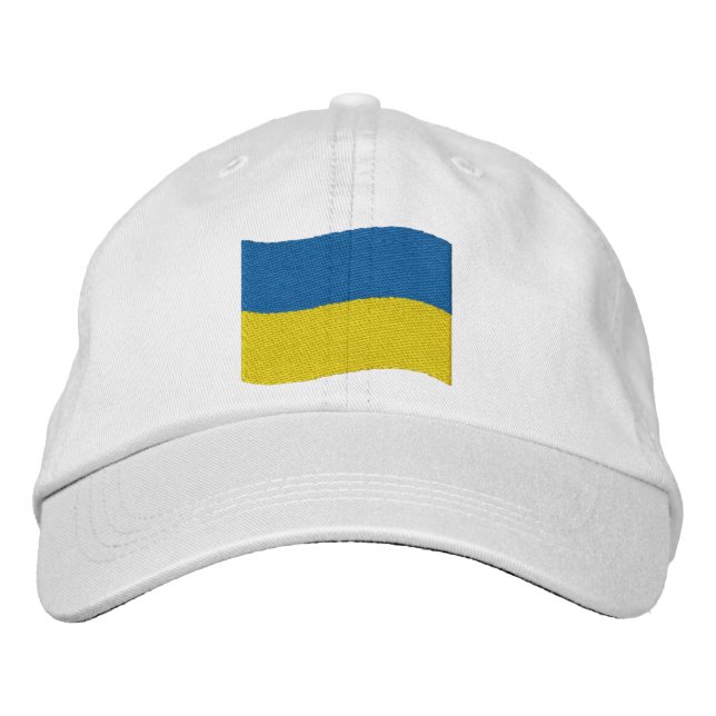 Ukraine-Flagge Bestickte Baseballkappe (Vorderseite)