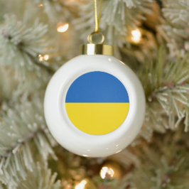 Ukraine-Flagge blau gelb niedlich Keramik Kugel-Ornament