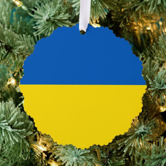Ukraine-Flagge blau-gelb niedlich Ornament Karte (Insitu (Baum))