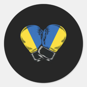Ukraine-Flagge Boxen Boxer Ukrainische Flagge Runder Aufkleber