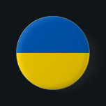 Ukraine-Flagge Button<br><div class="desc">Die ukrainische Flagge ist ein horizontales Bicolor . Die verwendeten Farben in der Flagge sind blau,  gelb. Der Anteil der ukrainischen Flagge beträgt 2:3. Die Flagge der Ukraine wurde 1992 adoptiert. Die erste Verwendung des aktuellen Flagdesigns erfolgte 1848. Die letzte Änderung am aktuellen ukrainischen Flaggendesign erfolgte 1918.</div>