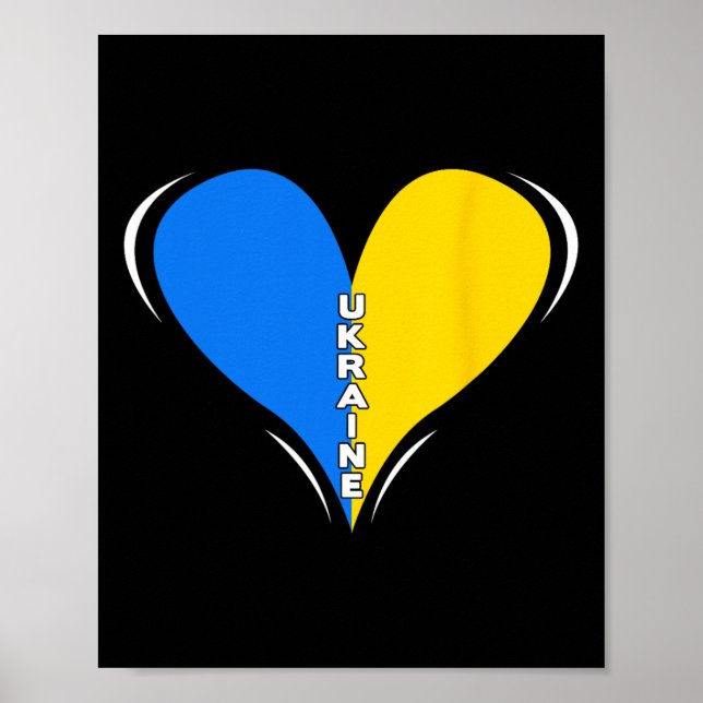 Ukraine-Flagge Design - Herz 1  Poster (Vorne)
