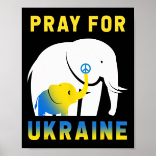 Ukraine-Flagge Elefant Vintage Ukrainisch Ukraine Poster