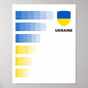 Ukraine-Flagge Emblem Patriotisches Ukraine Nation Poster