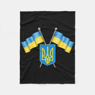 Ukraine-Flagge Emblem Wappen Wappen Nationalemblem Fleecedecke
