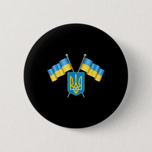 Ukraine-Flagge Emblem Wappen Wappen Nationales Emb Button